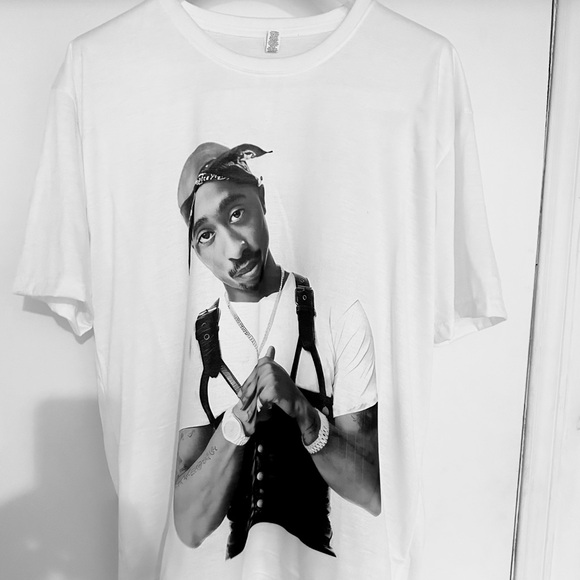Vintage 2Pac T-Shirt Tupac Rap Tee Hip-Hop  Gangsta Black Alstyles AAA Tag Sz L - Picture 5 of 5